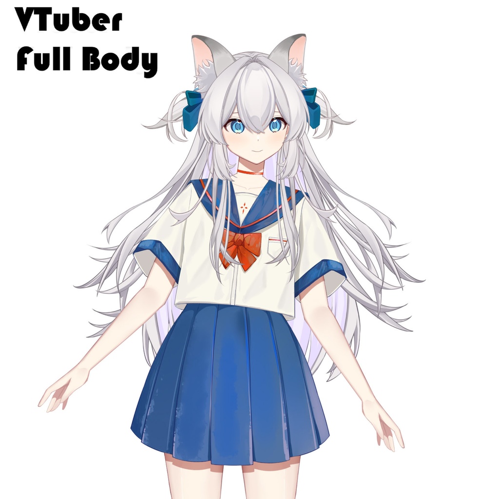 【量産モデル】Live2D夏のセーラー服の猫ガール