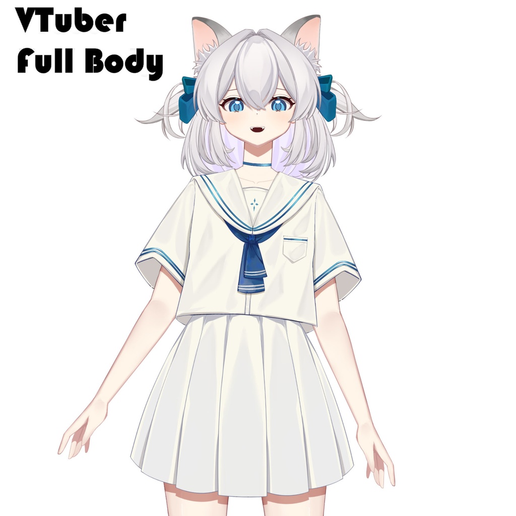 【量産モデル】Live2D夏のセーラー服の猫ガール