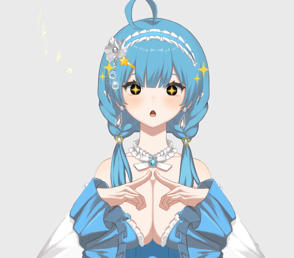 「live2dモデル」live 2 dモデル青いポンポンスカートの小さなスター