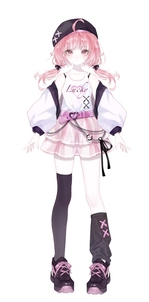 「live2dモデル」ピンク髪の可愛い少女