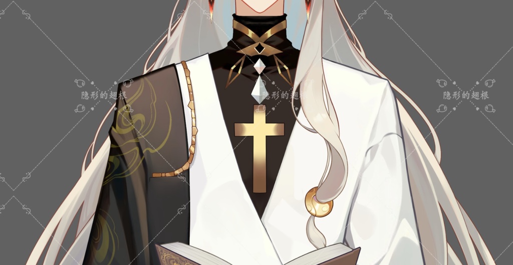 「高品質イラスト&PSDファイル | 聖職者風オリジナルキャラクター立ち絵」