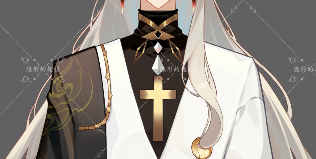 「高品質イラスト&PSDファイル | 聖職者風オリジナルキャラクター立ち絵」