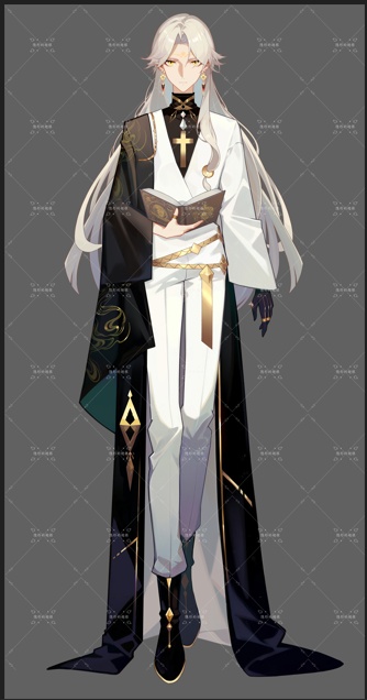 「高品質イラスト&PSDファイル | 聖職者風オリジナルキャラクター立ち絵」