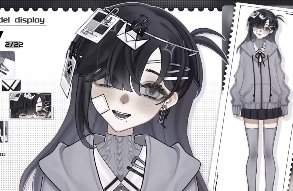 「live2dモデル」グレーグラデ