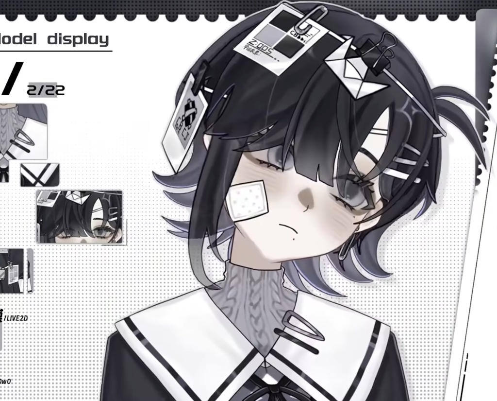 「live2dモデル」グレーグラデ