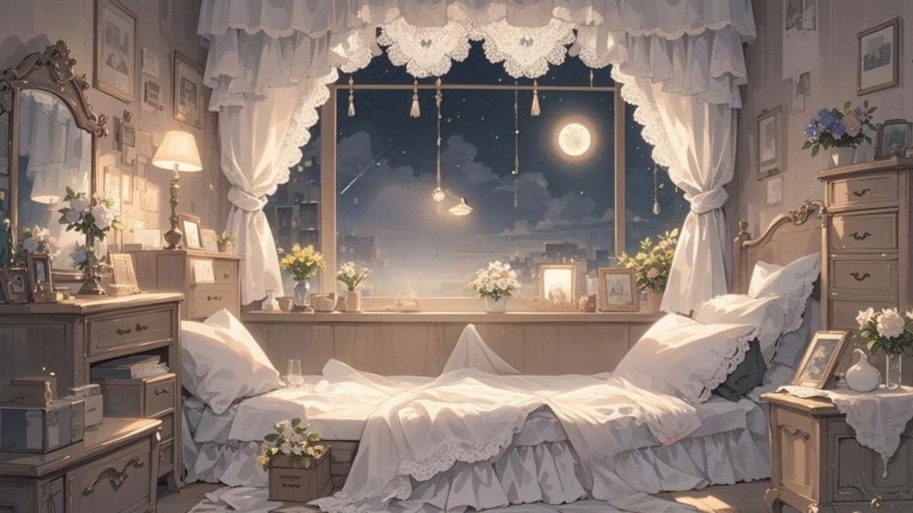 「Live2D動く背景」十六夜の白