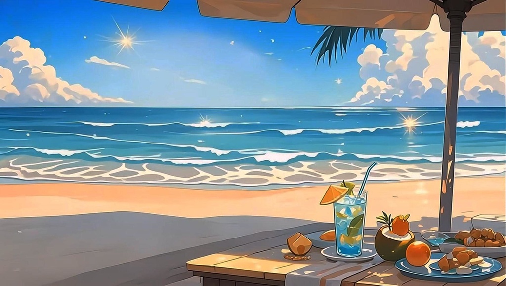 「Live2D動く背景」夏の海辺