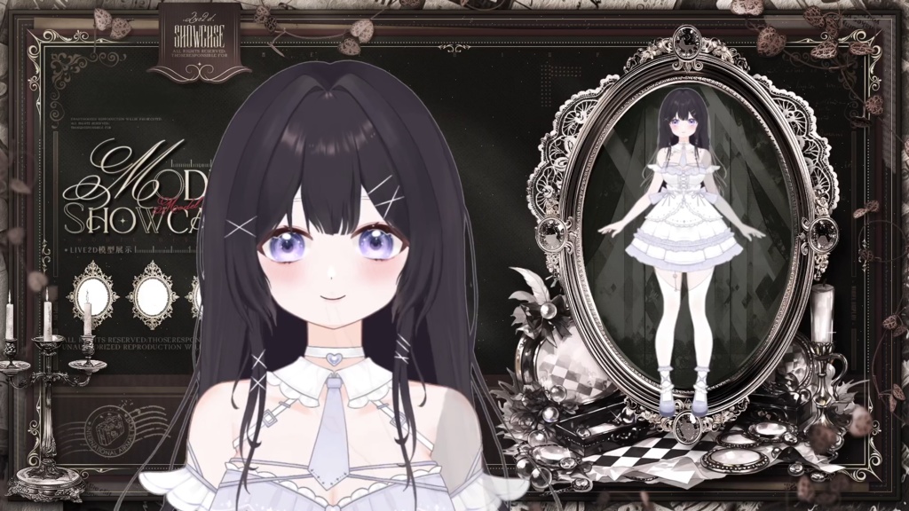 【限定1点】White Moonlight – 独占VTuberモデル|フルボディLive2D|34ホットキー