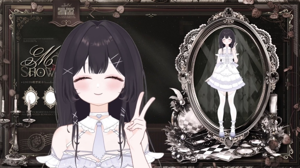 【限定1点】White Moonlight – 独占VTuberモデル|フルボディLive2D|34ホットキー