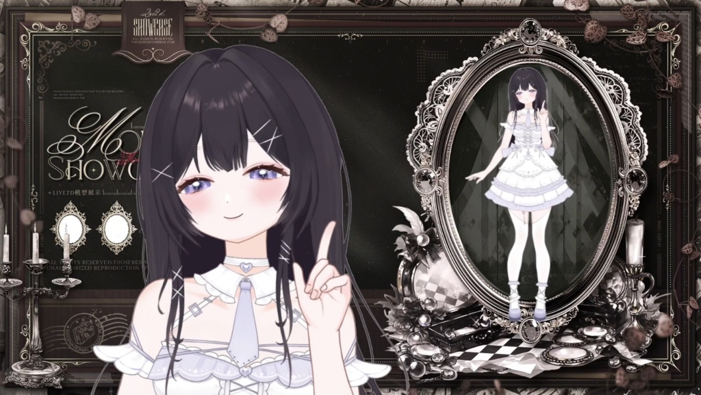 【限定1点】White Moonlight – 独占VTuberモデル|フルボディLive2D|34ホットキー
