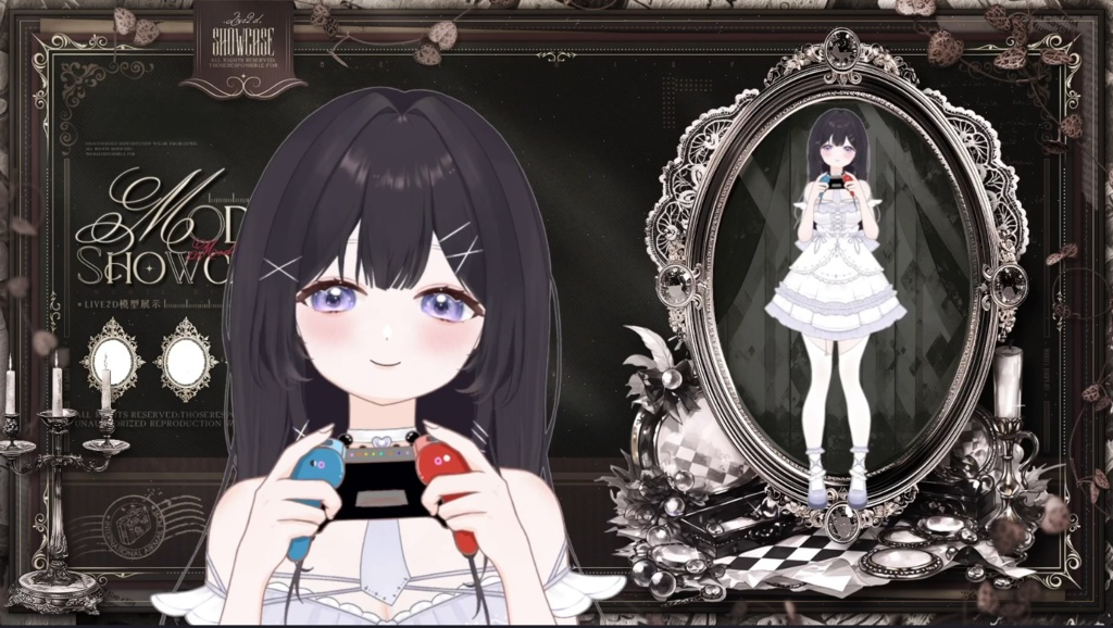 【限定1点】White Moonlight – 独占VTuberモデル|フルボディLive2D|34ホットキー