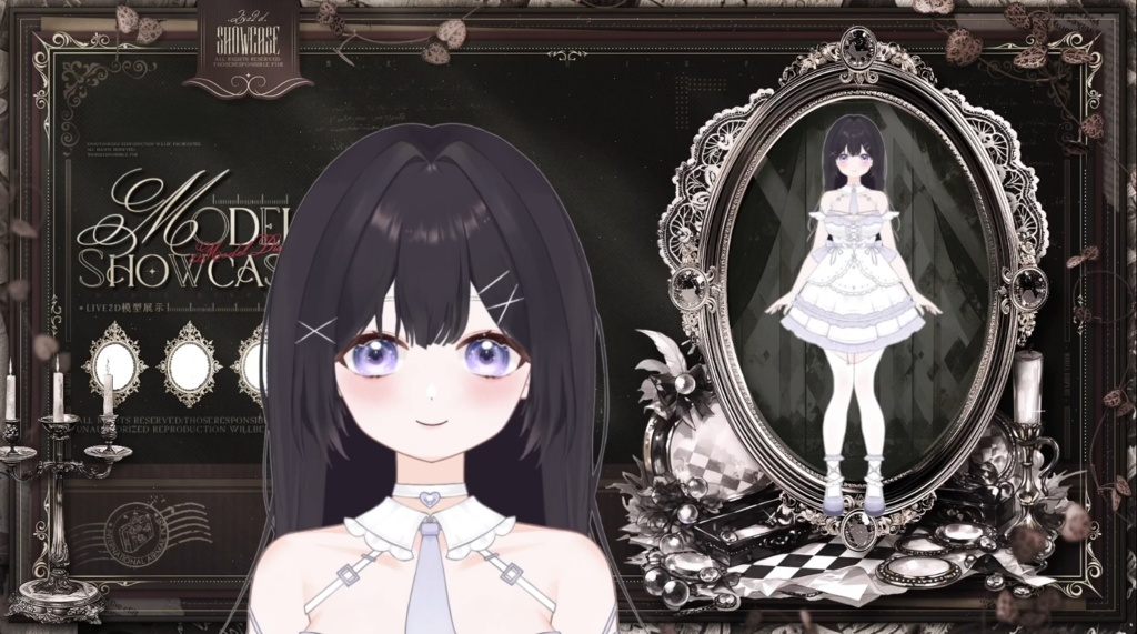 【限定1点】White Moonlight – 独占VTuberモデル|フルボディLive2D|34ホットキー