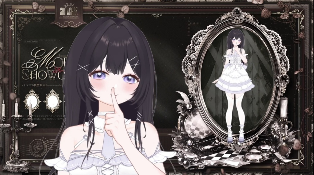 【限定1点】White Moonlight – 独占VTuberモデル|フルボディLive2D|34ホットキー