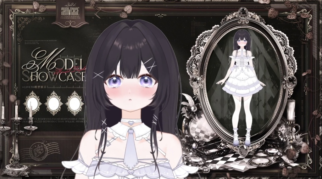 【限定1点】White Moonlight – 独占VTuberモデル|フルボディLive2D|34ホットキー