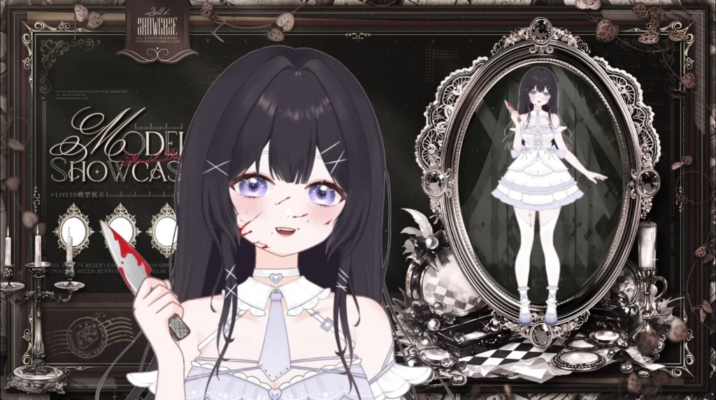 【限定1点】White Moonlight – 独占VTuberモデル|フルボディLive2D|34ホットキー