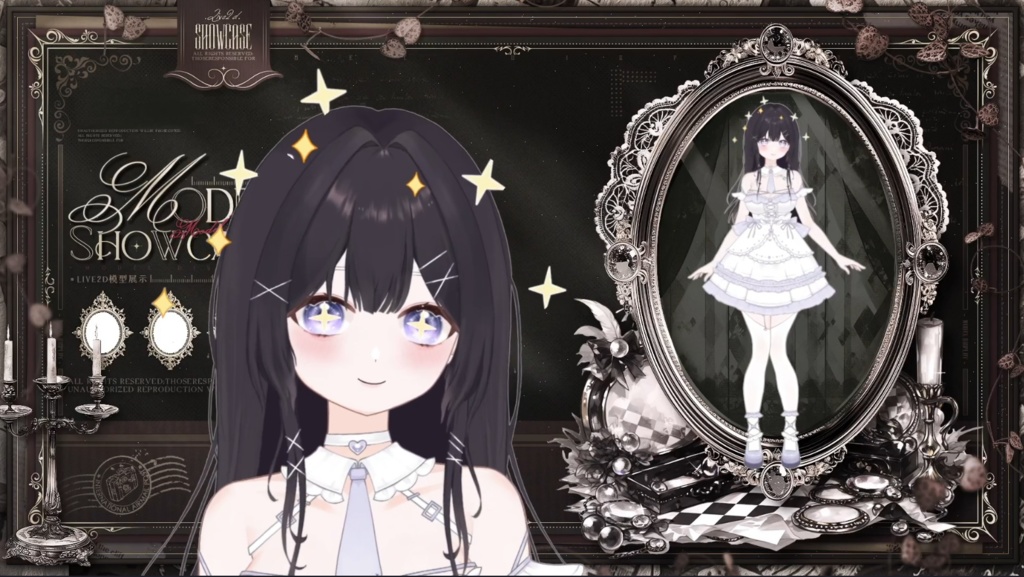 【限定1点】White Moonlight – 独占VTuberモデル|フルボディLive2D|34ホットキー