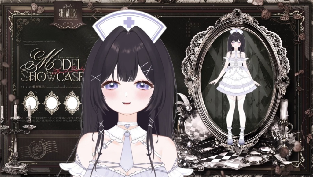 【限定1点】White Moonlight – 独占VTuberモデル|フルボディLive2D|34ホットキー