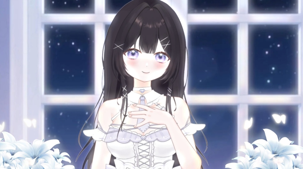 【限定1点】White Moonlight – 独占VTuberモデル|フルボディLive2D|34ホットキー