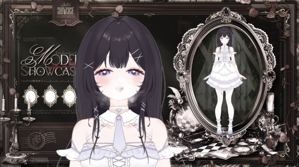 【限定1点】White Moonlight – 独占VTuberモデル|フルボディLive2D|34ホットキー