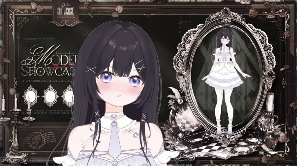 【限定1点】White Moonlight – 独占VTuberモデル|フルボディLive2D|34ホットキー