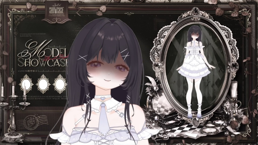 【限定1点】White Moonlight – 独占VTuberモデル|フルボディLive2D|34ホットキー