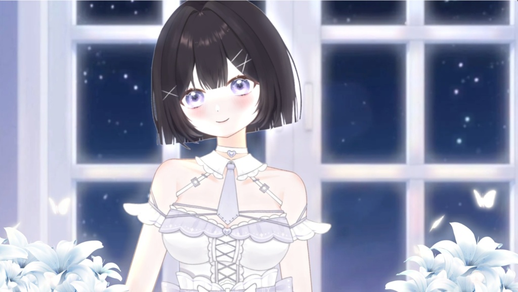 【限定1点】White Moonlight – 独占VTuberモデル|フルボディLive2D|34ホットキー