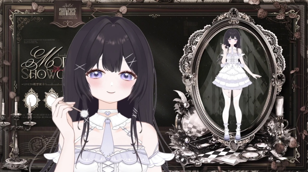 【限定1点】White Moonlight – 独占VTuberモデル|フルボディLive2D|34ホットキー