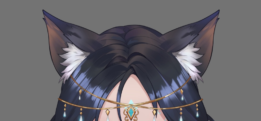 女性VTuberモデル PSD | 猫耳ファンタジー少女 Live2D用レイヤー分けイラスト | 未リギングプレメイドキャラクター