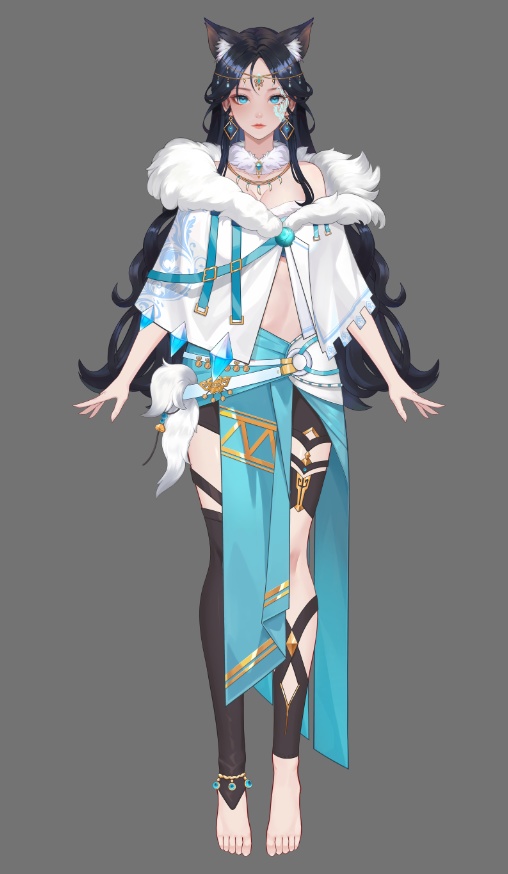 女性VTuberモデル PSD | 猫耳ファンタジー少女 Live2D用レイヤー分けイラスト | 未リギングプレメイドキャラクター