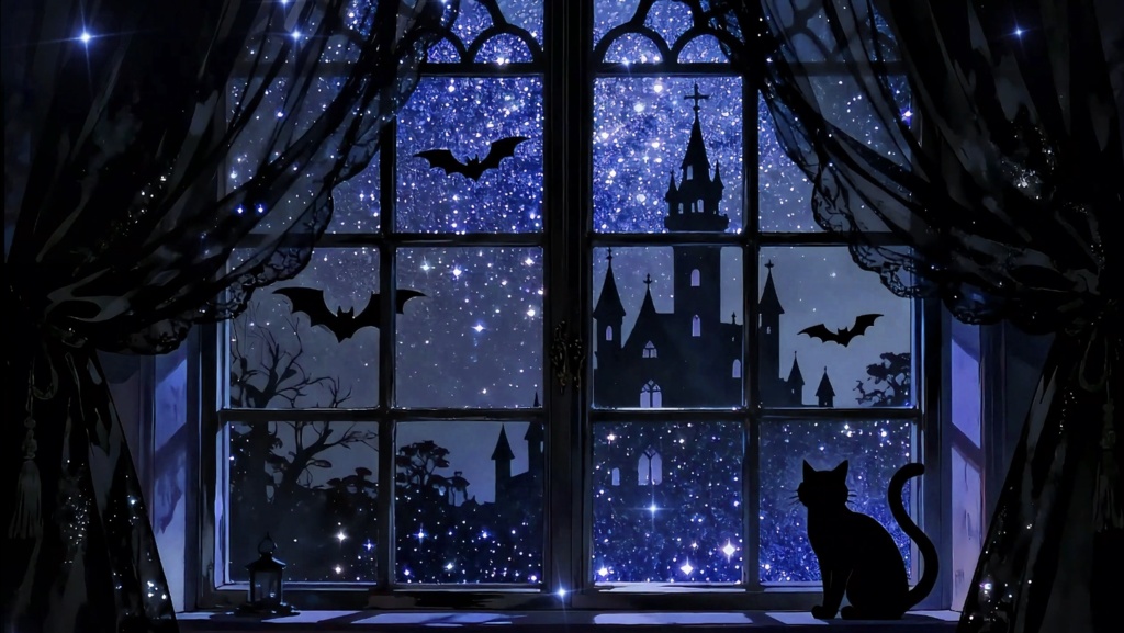 「Live2D動く背景」🖤 黒猫のハロウィン・インビテーション