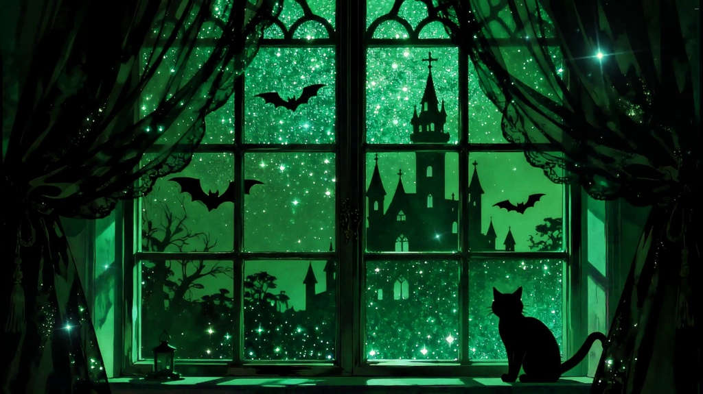 「Live2D動く背景」🖤 黒猫のハロウィン・インビテーション