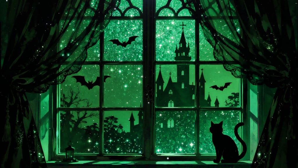 「Live2D動く背景」🖤 黒猫のハロウィン・インビテーション