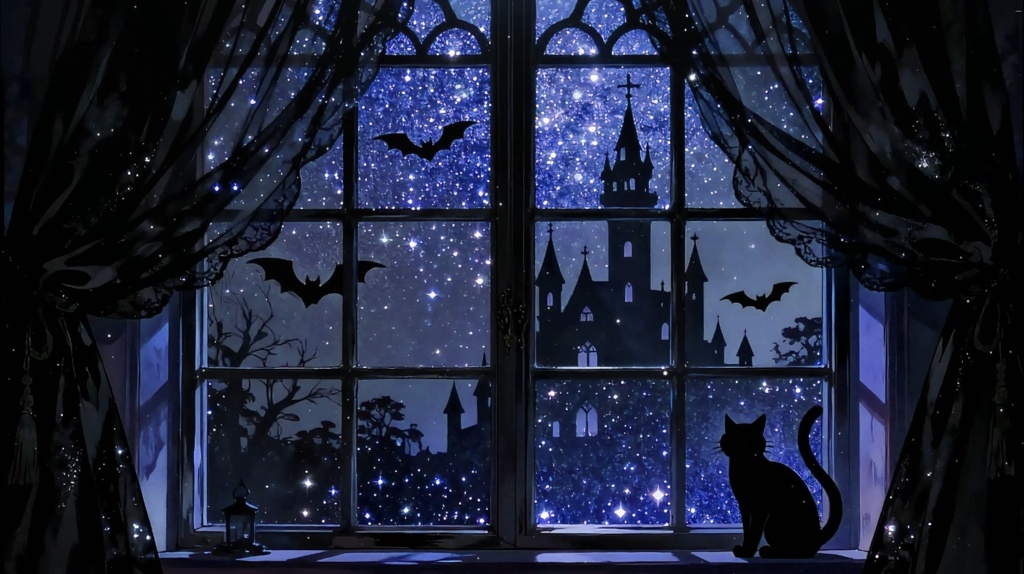 「Live2D動く背景」🖤 黒猫のハロウィン・インビテーション