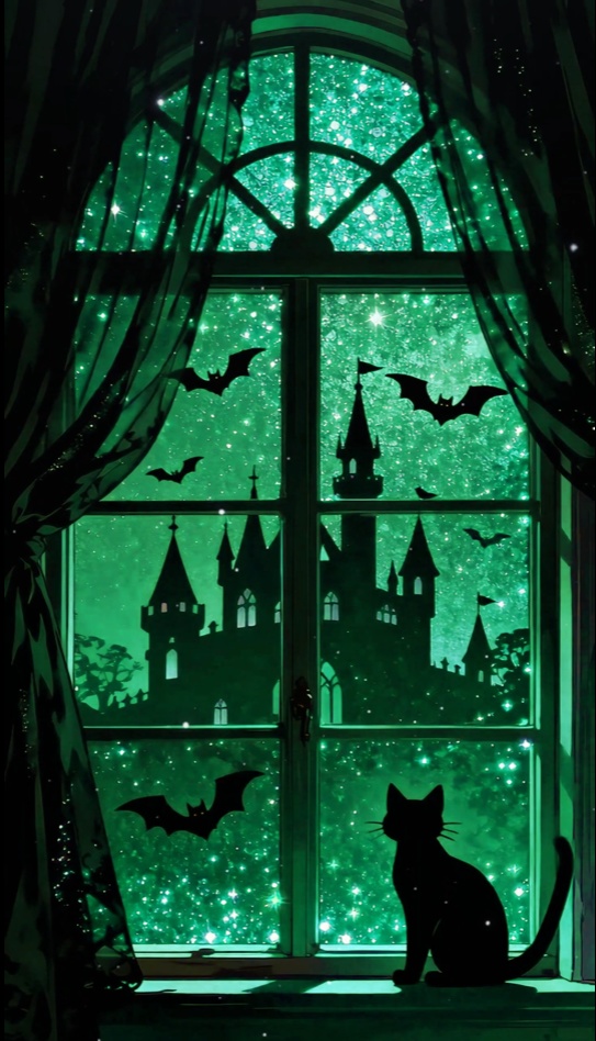 「Live2D縦型動く背景」🖤 黒猫のハロウィン・インビテーション