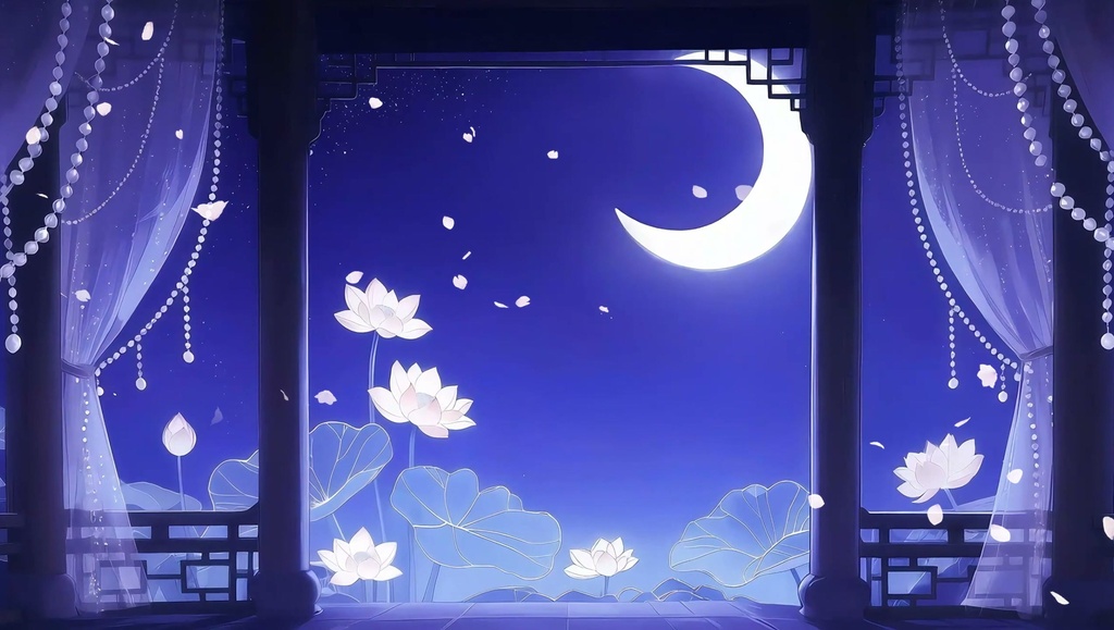 「Live2D動く背景」花咲く無尽の月