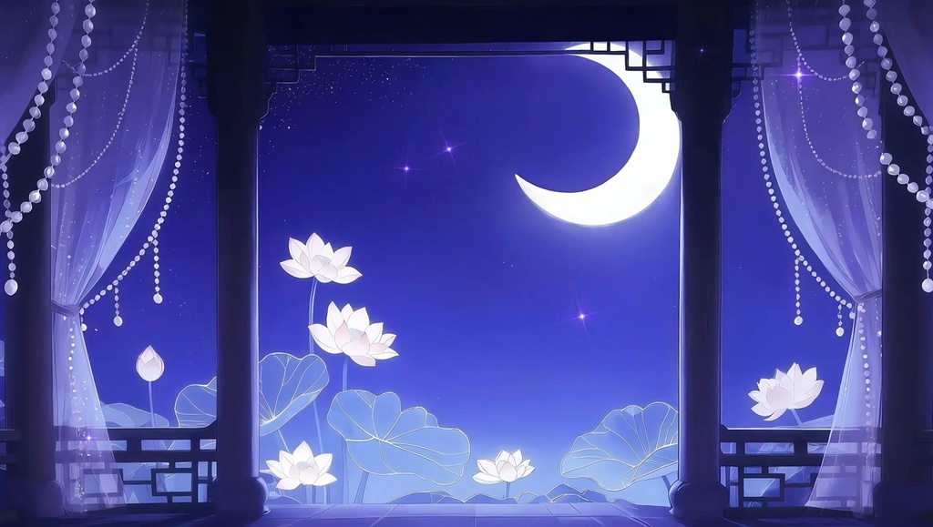 「Live2D動く背景」花咲く無尽の月