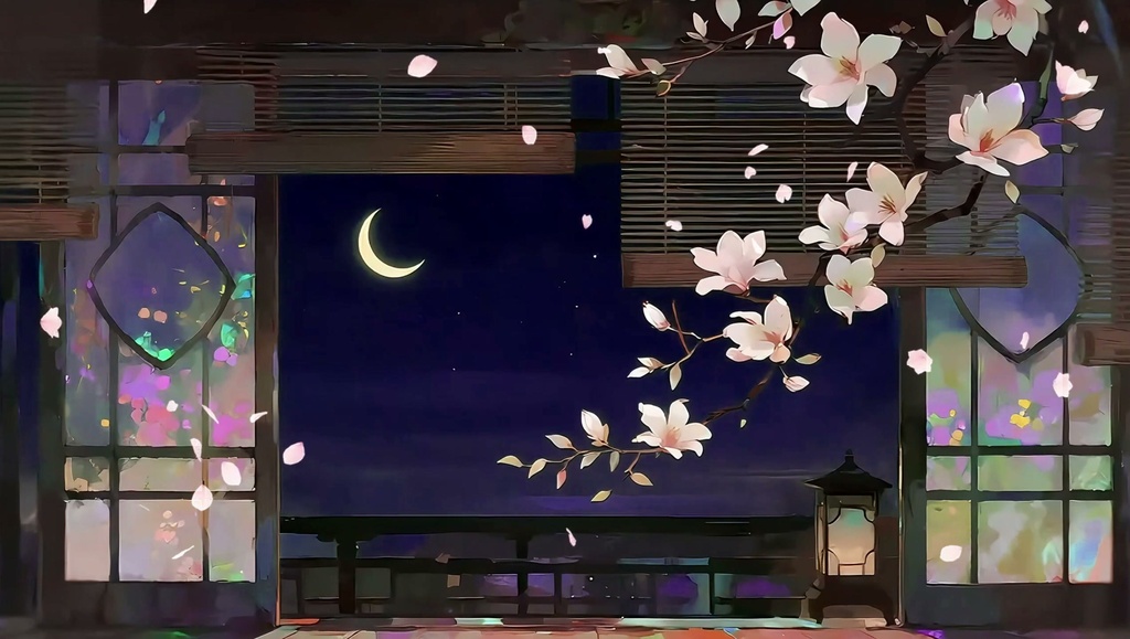 「Live2D動く背景」花時の渡月