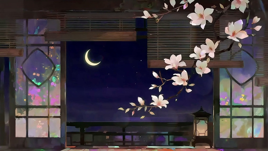 「Live2D動く背景」花時の渡月