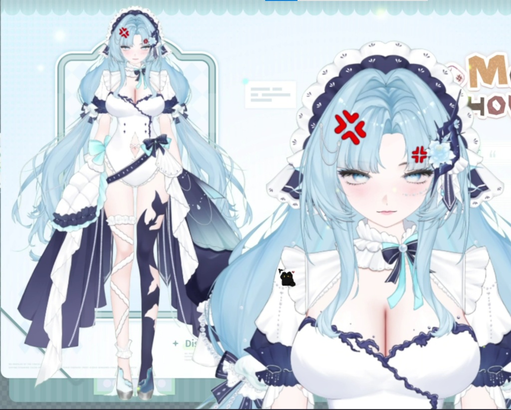 【限定1点】人魚 – 独占VTuberモデル|フルボディLive2D|21ホットキー|PSD File