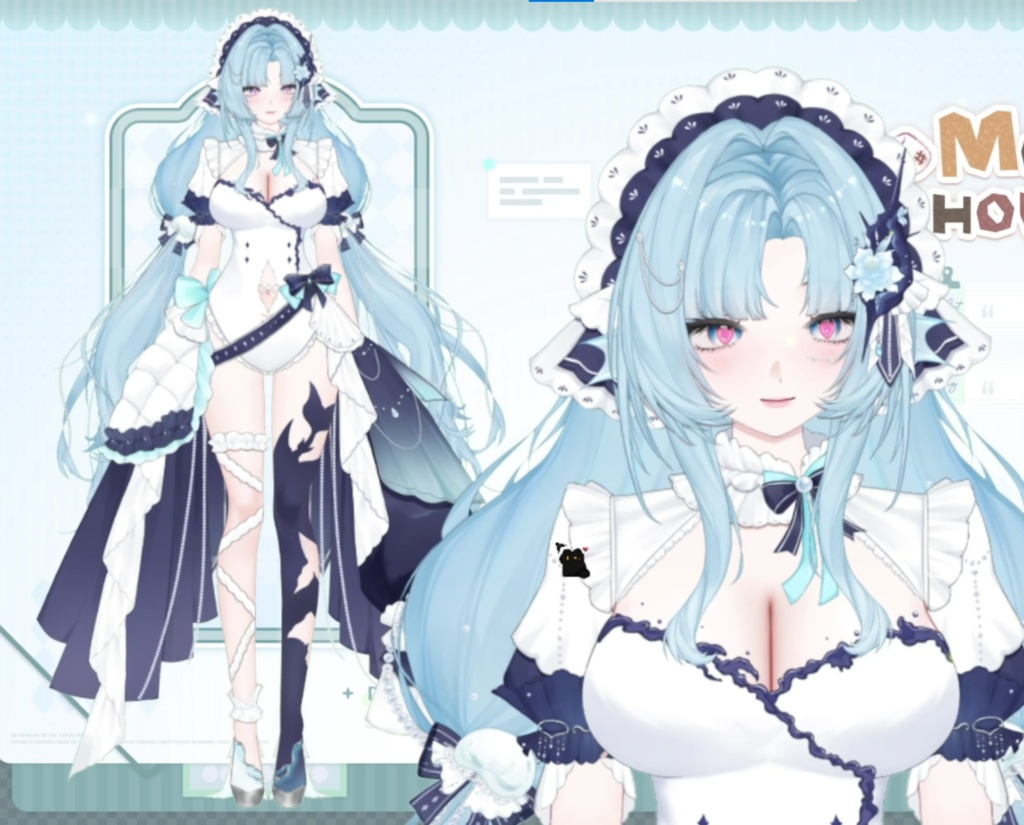 【限定1点】人魚 – 独占VTuberモデル|フルボディLive2D|21ホットキー|PSD File