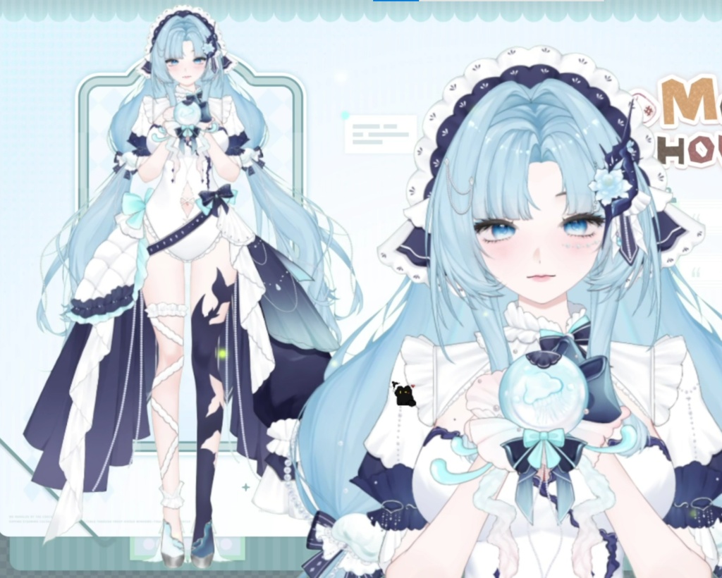 【限定1点】人魚 – 独占VTuberモデル|フルボディLive2D|21ホットキー|PSD File