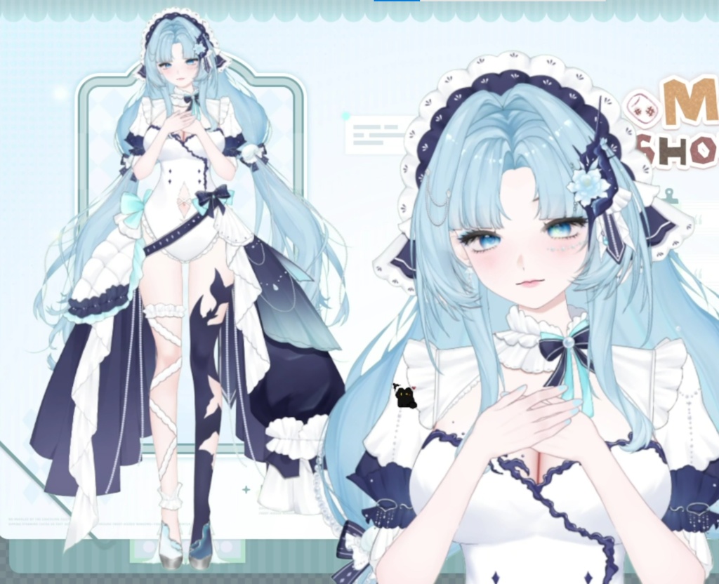 【限定1点】人魚 – 独占VTuberモデル|フルボディLive2D|21ホットキー|PSD File