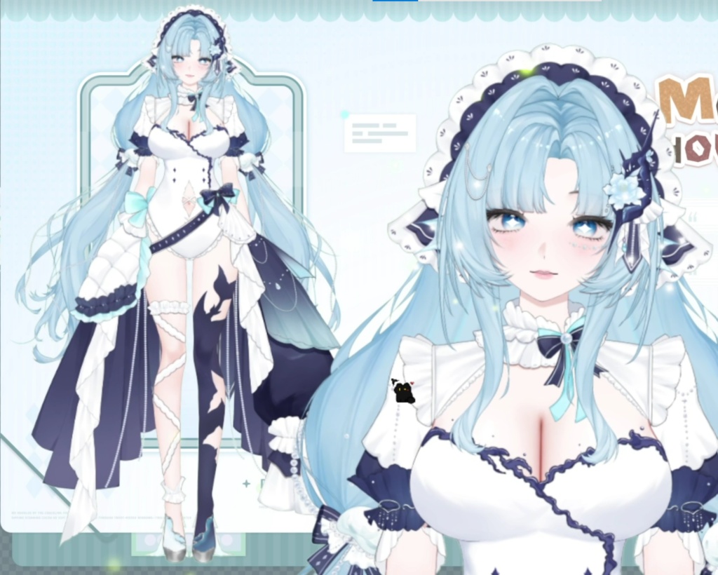 【限定1点】人魚 – 独占VTuberモデル|フルボディLive2D|21ホットキー|PSD File