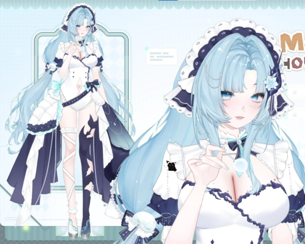 【限定1点】人魚 – 独占VTuberモデル|フルボディLive2D|21ホットキー|PSD File
