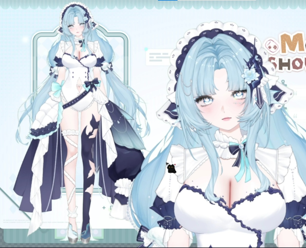 【限定1点】人魚 – 独占VTuberモデル|フルボディLive2D|21ホットキー|PSD File