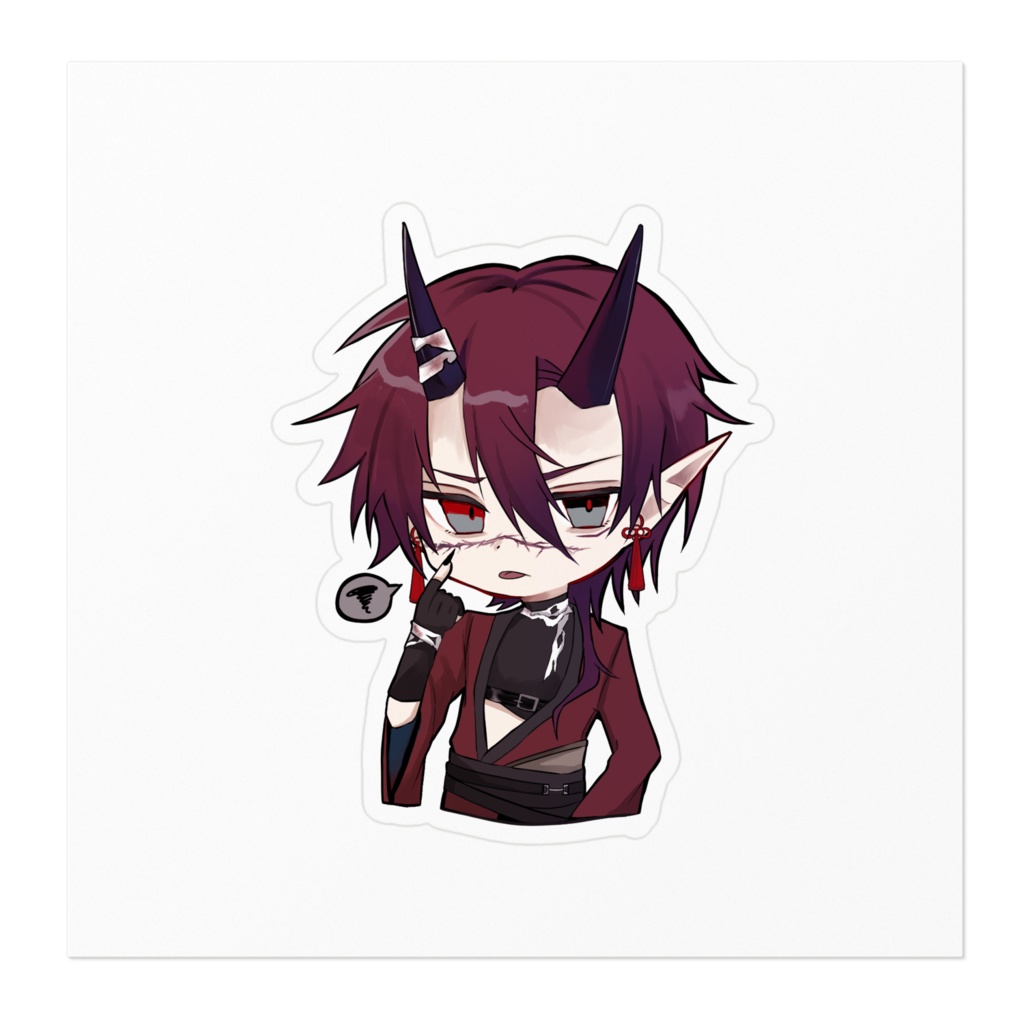 天邪鬼ステッカー①_不機嫌