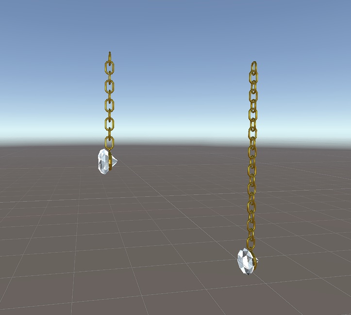 【VRchat想定】揺れるピアス ダイヤモンド