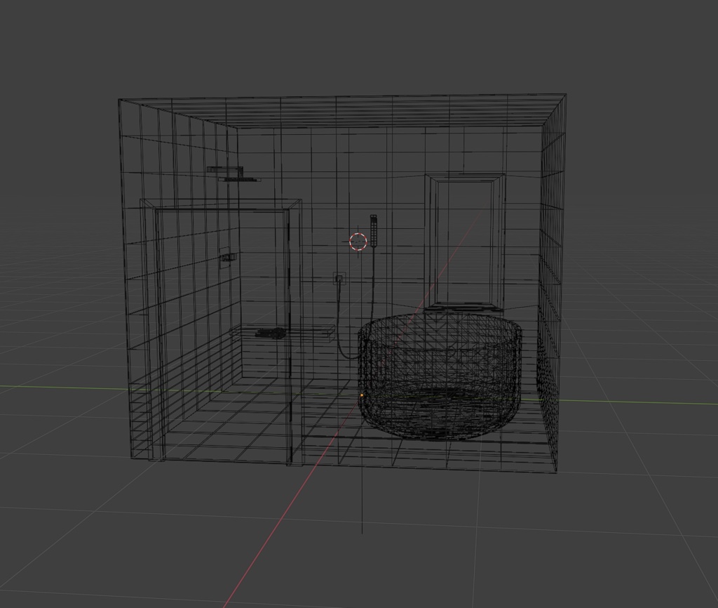 和風モダンバスルーム - 3Dモデル(VRChat/Unity対応)
