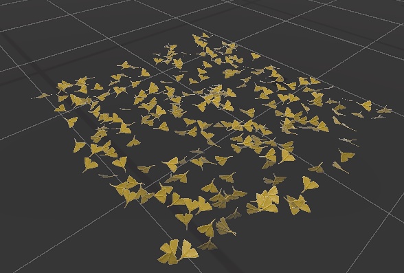 イチョウの絨毯(落ち葉のカーペット)【VRChat/ワールド制作用】