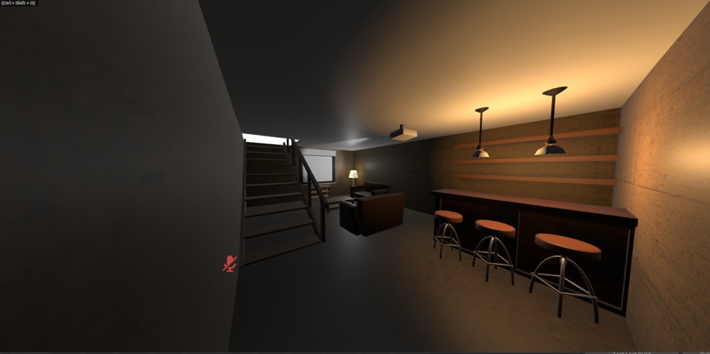 隠れ家的な地下室(バーカウンター&シアター付き)【VRChat/ワールド向け】